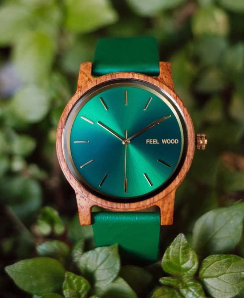 Reloj de madera Green Kosso Jungle 40 mm