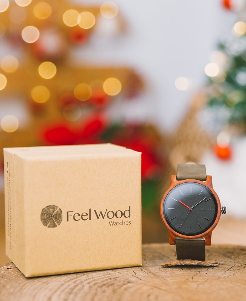 Reloj de madera Black Sonder Green Forest 40 mm