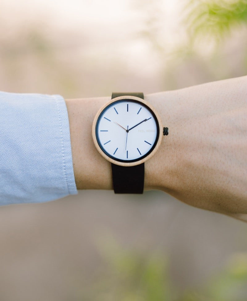 Reloj de madera White Bamboo 42 mm