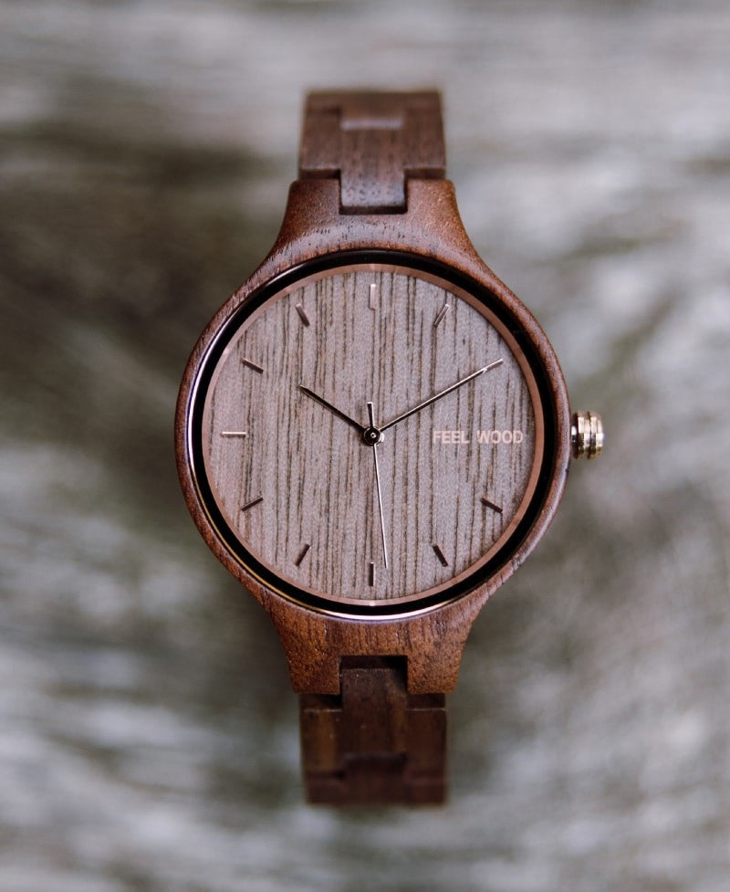 Reloj de madera Rose Walnut 36 mm