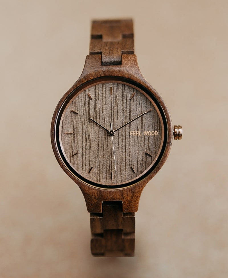 Reloj de madera Rose Walnut 36 mm