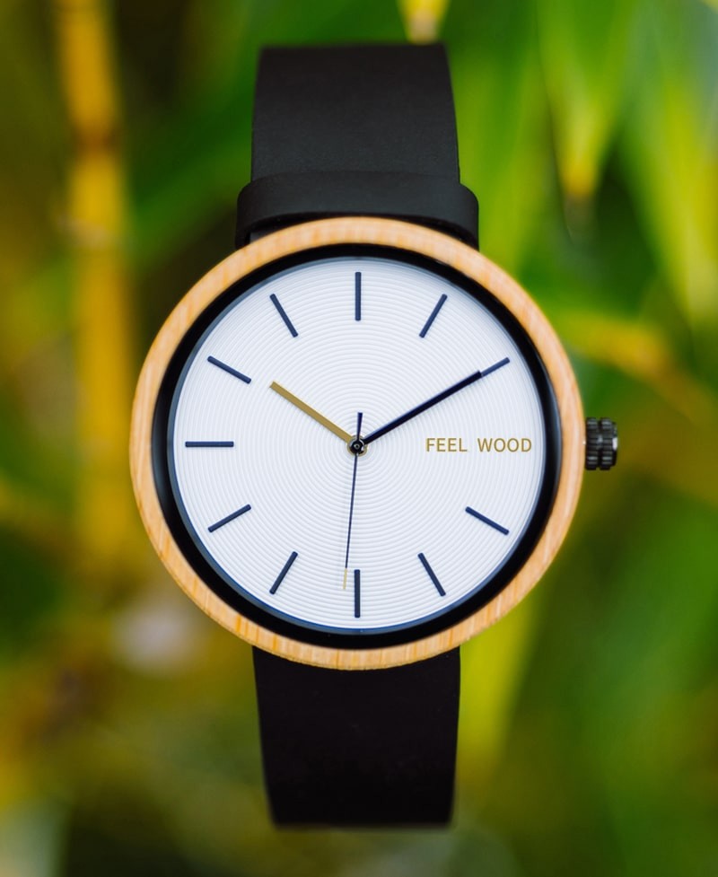 Reloj de madera White Bamboo 42 mm