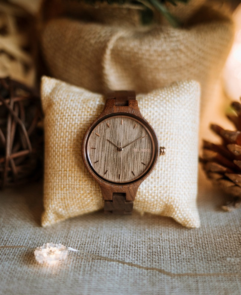 Reloj de madera Rose Walnut 36 mm